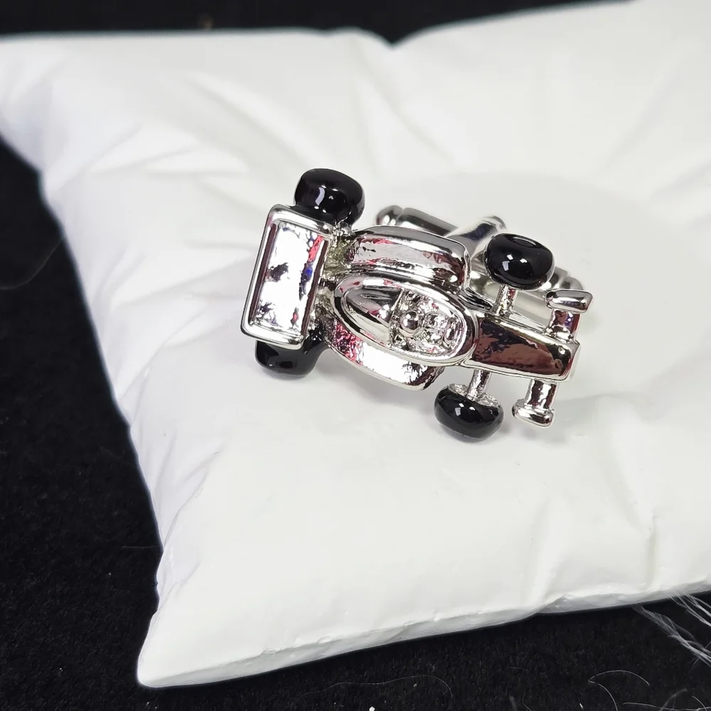 Formula One Race Car Cufflinks Silver F1 Racing Driver French Cuff Formal Gift
